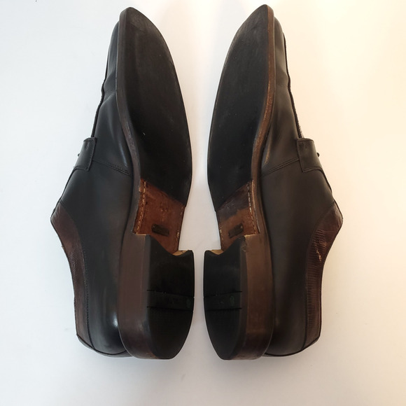 Julio Blanco Mens Brown Black Lizard Leather Handmade Tie Oxfords SZ 12M Spain main image 9